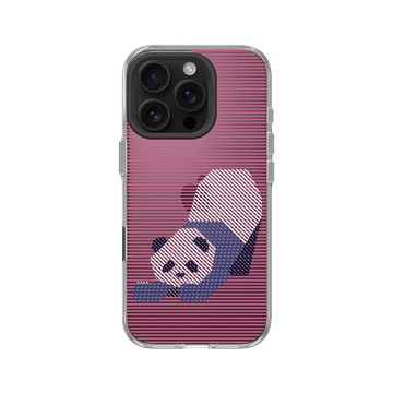iPhone 16 Pro Clear Case（相機按鈕） 透明 - The Wildlife Collection 動物野境系列 - 大熊貓 - 線條版