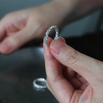 蕾絲物語 純銀編織小眾設計手作戒指