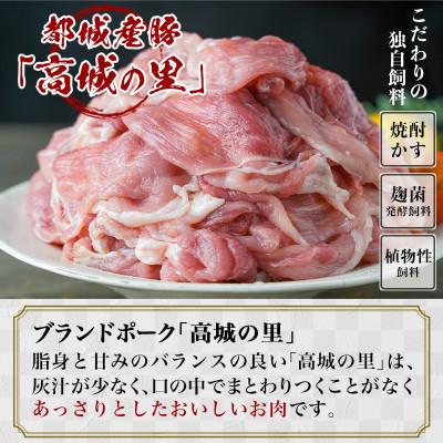 ふるさと納税 都城市 「高城の里」豚切り落とし宮崎県産鶏モモ・ムネ3.15kgセット