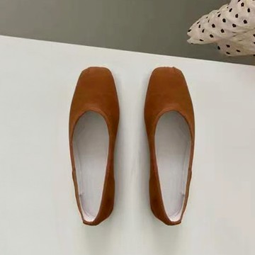 軟皮方頭平底鞋018953