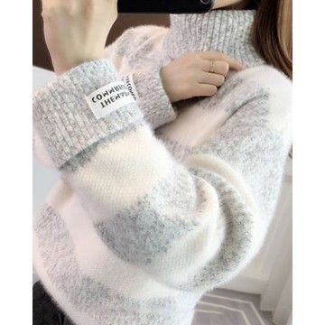 女童冬季慵懶風加厚毛衣2025秋冬新款中大童裝上衣爆款加絨打底衫