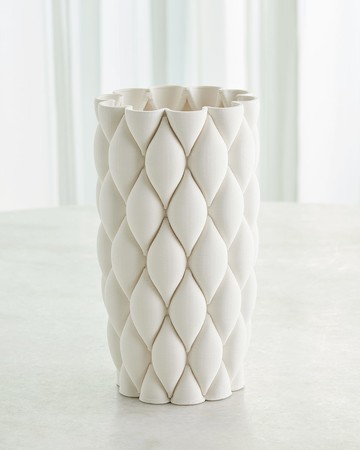 Pillowed 3D Printed Vase, Tall 11"