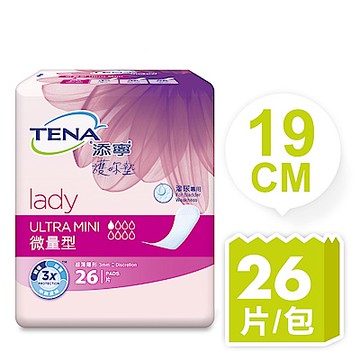 (任選3包$285)添寧護妳墊微量型(26片/包)