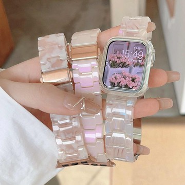 超仙 貝母紋樹脂錶帶 apple watch s11 錶帶 iwatch 10 蘋果錶帶 9 8 7 6 蘋果手錶錶帶