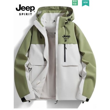 JEEP SPIRIT沖鋒衣女款2024新款三合一戶外機車服象牙白夾克男士