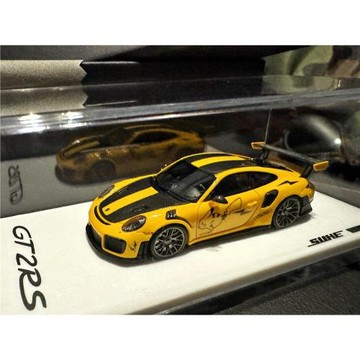 SUHE 1/64 TP 保時捷GT3 限量911 GT2 RS 藤原浩樹脂汽車模型擺件