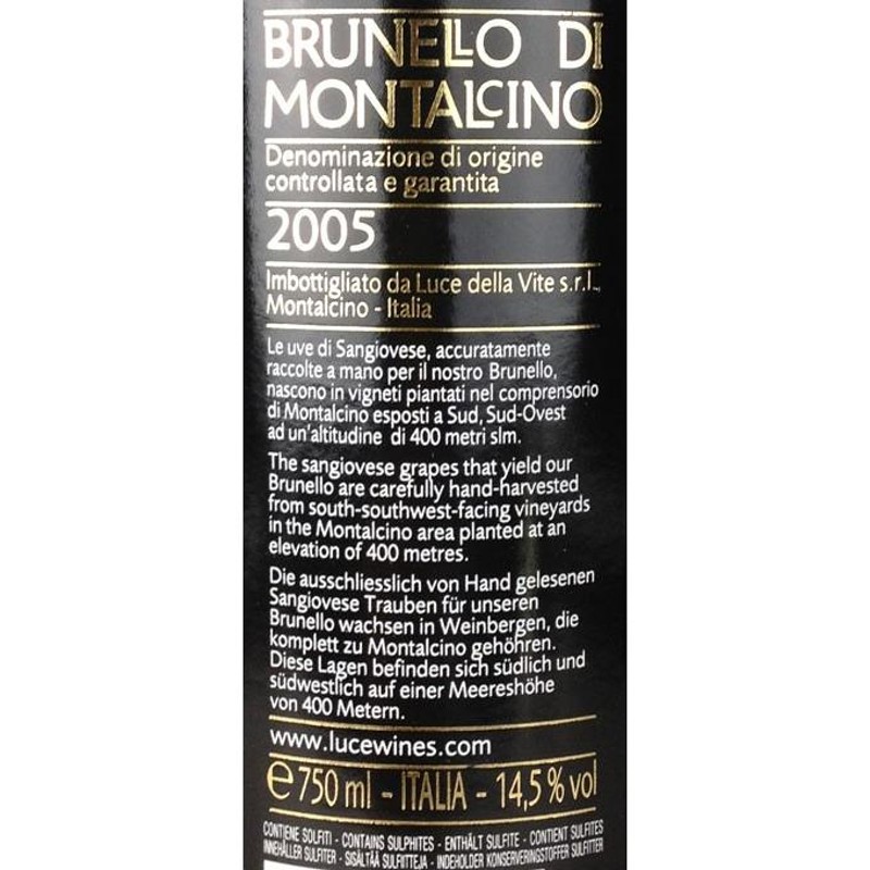 Luce della Vite Brunello di Montalcino [2007] / ルーチェ デッラ・ヴィテ ブルネッロ・ディ・ モンタルチーノ [IT][WA90][赤][28] | LINEブランドカタログ