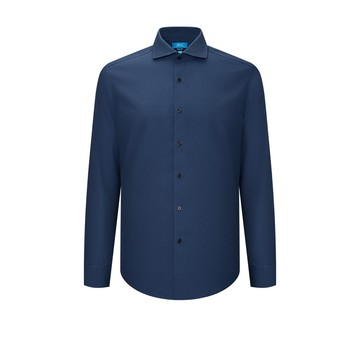 免熨防皺吸濕排汗牛津紡長袖上班襯衫/正海軍藍色 | 5612201374