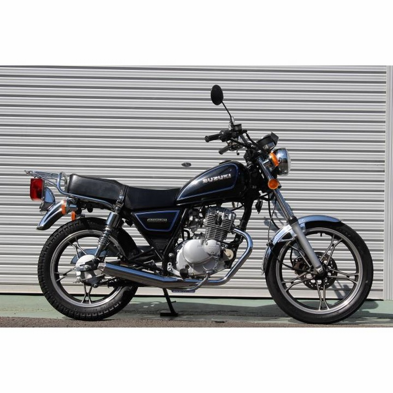 スズキ GN125・GN125H・GN125-2F用 エキゾーストマフラー QUIET クロム