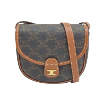 CELINE 賽琳 棕色 帆布 Mini Besace 肩背包 【二手名牌BRAND OFF】
