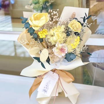 奶油黃 擴香乾燥花束