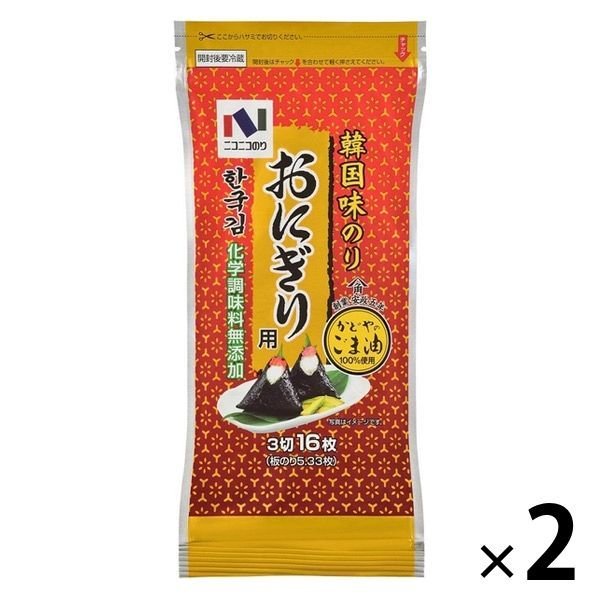 ニコニコのりニコニコのり 韓国味のり 3切16枚 2個 海苔