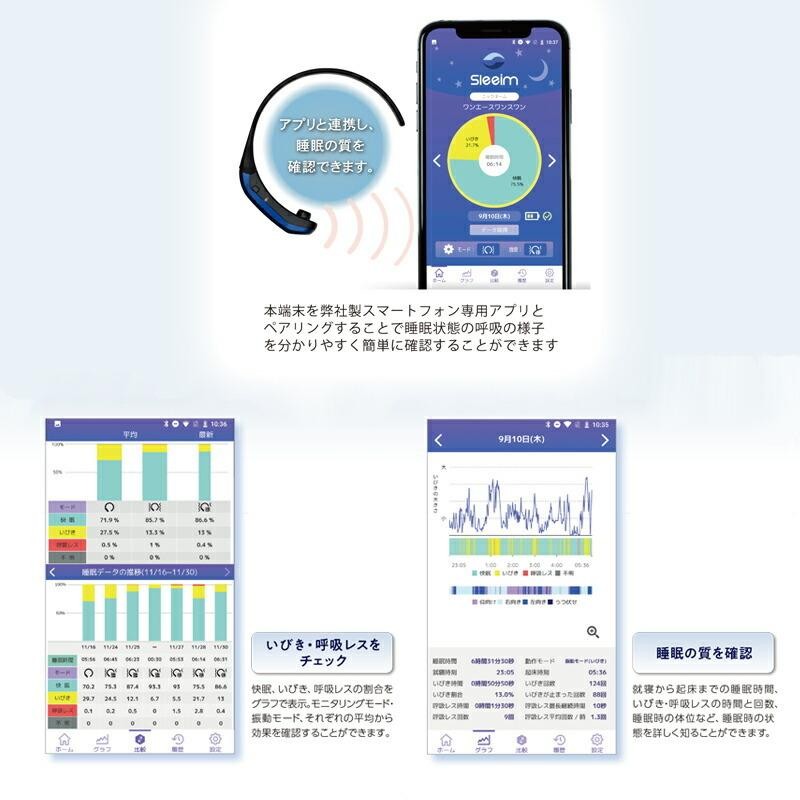 スワンスワン スリーム Sleem いびき防止 睡眠トラッカー 呼吸 ...