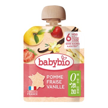 【綠動會】Babybio 生機蘋果草莓纖果泥90g