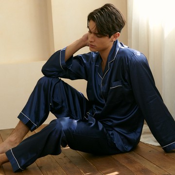 Heres To Love Love To Dream 男款長袖居家服/可客製化 - 經典黑-M