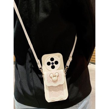 編織米奇卡包適用于vivox200手機殼vivoX300Pro保護套X100S鏡頭全包X90斜跨掛繩x80背包式x70高級x60防摔x50