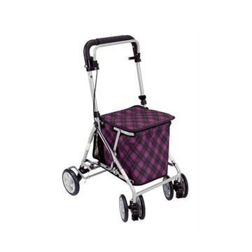 海夫島製作所機械式助行器未滅菌 勝邦福樂智 日本SHIMA Kanon 輕型散步購物車 (SKN-523425 紫菱格)