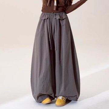 🌟折價券必買🌟中大尺碼 長褲 假兩件荷花邊拼接設計款長褲【042446】JAN14｜3色  19LADY〔現貨〕