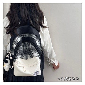 熱賣🥇日系高顏值ins格子書包女初高中大學生雙肩包百搭森系學院風揹包後背包 書包 雙肩包 書包大容量 背包 學生書包