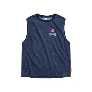 江戶勝 日系 男裝 酒樽系列 青蛙喝酒背心(石洗綠) #上衣