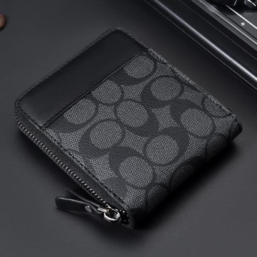 錢包男潮流時尚印花錢夾休閑多功能零錢包卡包拼接撞色男士小皮夾