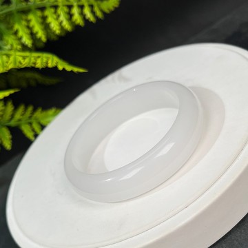 金絲玉手鐲54MM 羊脂級昆侖白玉手環 附證書 時尚雋雅 臻美品質