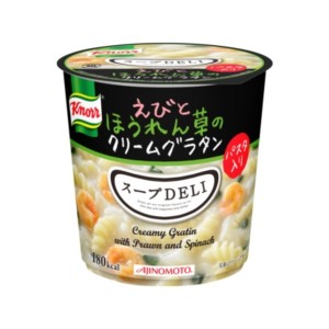 〔まとめ買い〕味の素 クノール スープDELI えびとほうれん草のクリームグラタン 46.2g×18カップ（6カップ×3ケース）