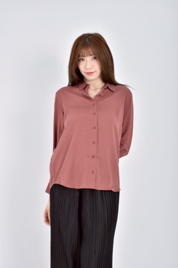 (M) uniqlo紅棕色襯衫上衣