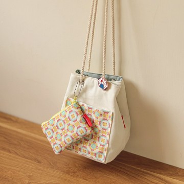 粉紅富士山 / 磁磚系列 - 漁夫袋