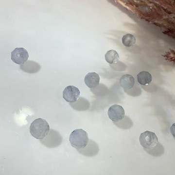 💕 𝓒. 𝓣 晶寶💕藍紋瑪瑙 4.2mm鑽面 水晶 單珠 隨形 散珠 diy 設計 有孔洞