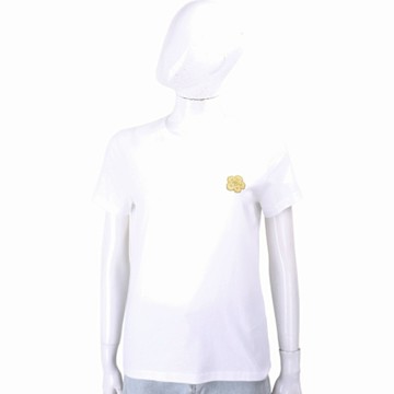 KENZO BOKE FLOWER 扶桑花金補丁純棉短袖TEE T恤(女款/白色)