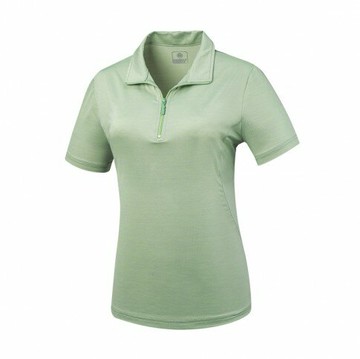 【【蘋果戶外】】山林 51P02 66 淡綠 女 膠原蛋白透氣排汗衣 POLO衫 短上衣 吸濕快乾拉鍊式立領 春夏 Mountneer