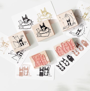 小迷瞪故事集 小狗木質印章 手帳裝飾