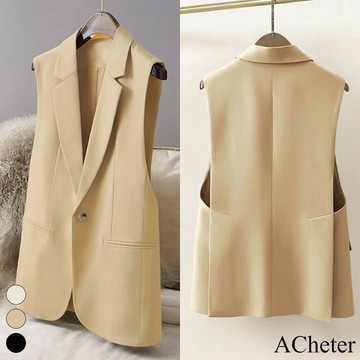 【ACheter】西裝背心米蘭摩登設計氣質休閒修身短版西裝背心   # 115683(現貨+預購)