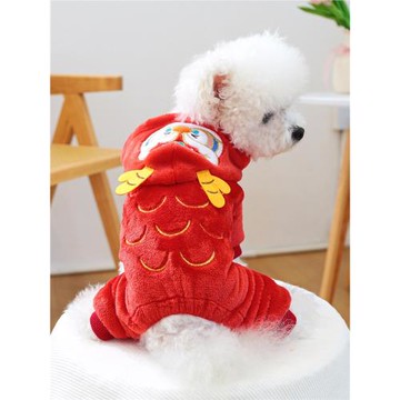 寵物狗狗過年衣服秋冬休閑珊瑚絨比熊博美可愛新年小型犬保暖幼犬