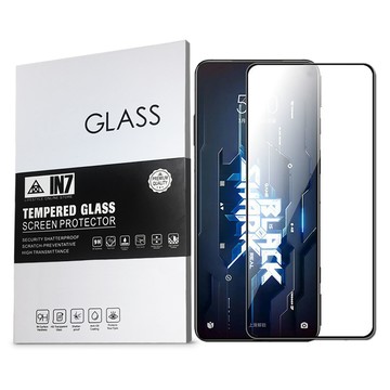 IN7 Black Shark 黑鯊 5/5 Pro (6.67吋) 高清 高透光2.5D滿版9H鋼化玻璃保護貼 疏油疏水 鋼化膜-黑色