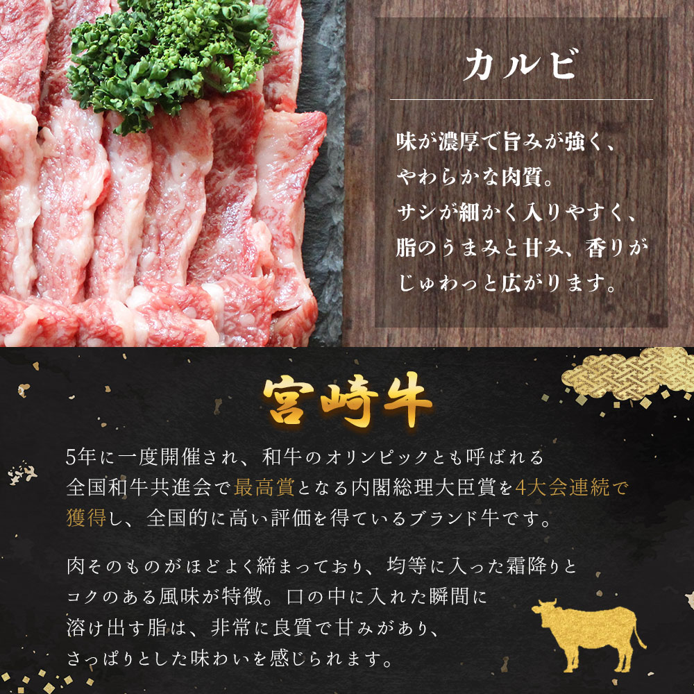 宮崎牛 カルビ 焼肉 500g