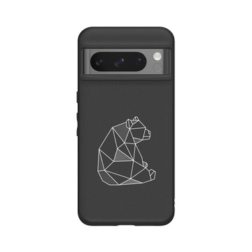 Pixel 8 Pro SolidSuit 黑 - Animal Silhouette / 動物剪影 - 幾何-動物系列/熊