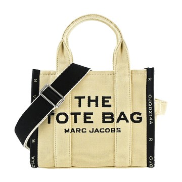 MARC JACOBS JACQUARD MINI TOTE字母刺繡滾邊帆布兩用托特包-迷你/米_廠商直送