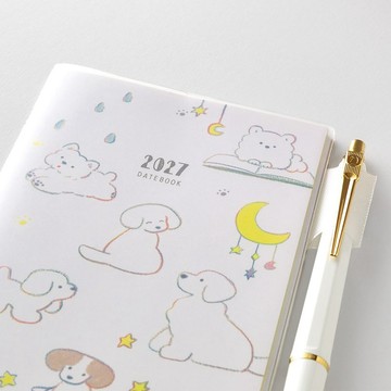 MIDORI 2027 Pocket Diary 手帳長形(月間)小狗