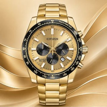 CITIZEN 星辰 Chronograph 經典三眼計時手錶 AN8236-52P 父親節 禮物