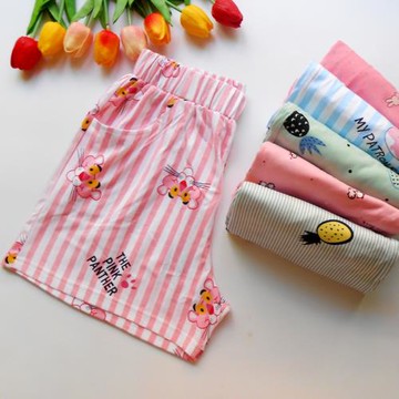 睡褲女夏短褲 純棉薄款寬松大碼全棉闊腿褲沙灘短褲帶褲袋 可外穿