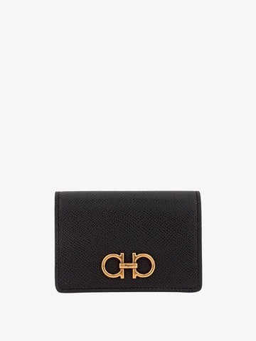 Leather coin purse with gancini buckle - FERRAGAMO - gender_Woman