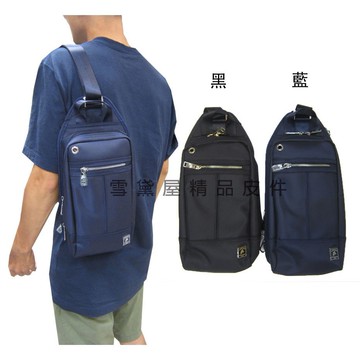 ~雪黛屋~sandia-polo 單肩後背包中容量可單左右肩背反向為胸前包防水尼龍布bsp10181