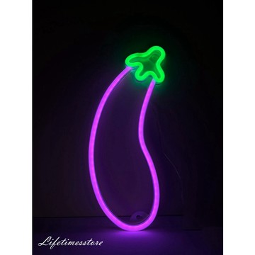 【時光生活】現貨 SALE特價 蔬果攤 水果蔬菜霓虹燈 LED燈板草莓辣椒茄子桃子櫻桃香蕉招牌燈箱拍照道具夜市招牌