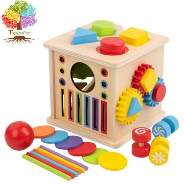 【樹年】兒童早教八合一形狀認知顏色配對教具寶寶投幣多功能百寶箱玩具