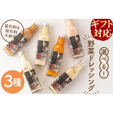 ふるさと納税 選べる！3種の手作り野菜サラダドレッシング(215ml×3本) p8-128 鹿児島県志布志市