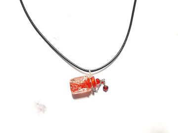 紅 四方 微夜光 精油瓶 香氛瓶 聞香瓶 精油項鍊