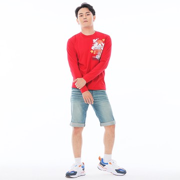 BIG TRAIN富士山猛虎全棉基本男T-紅-Z20243-15