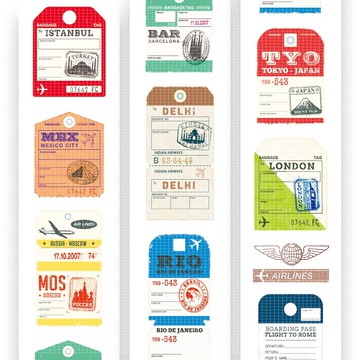 機票設計霧面封箱膠帶 (復古風)